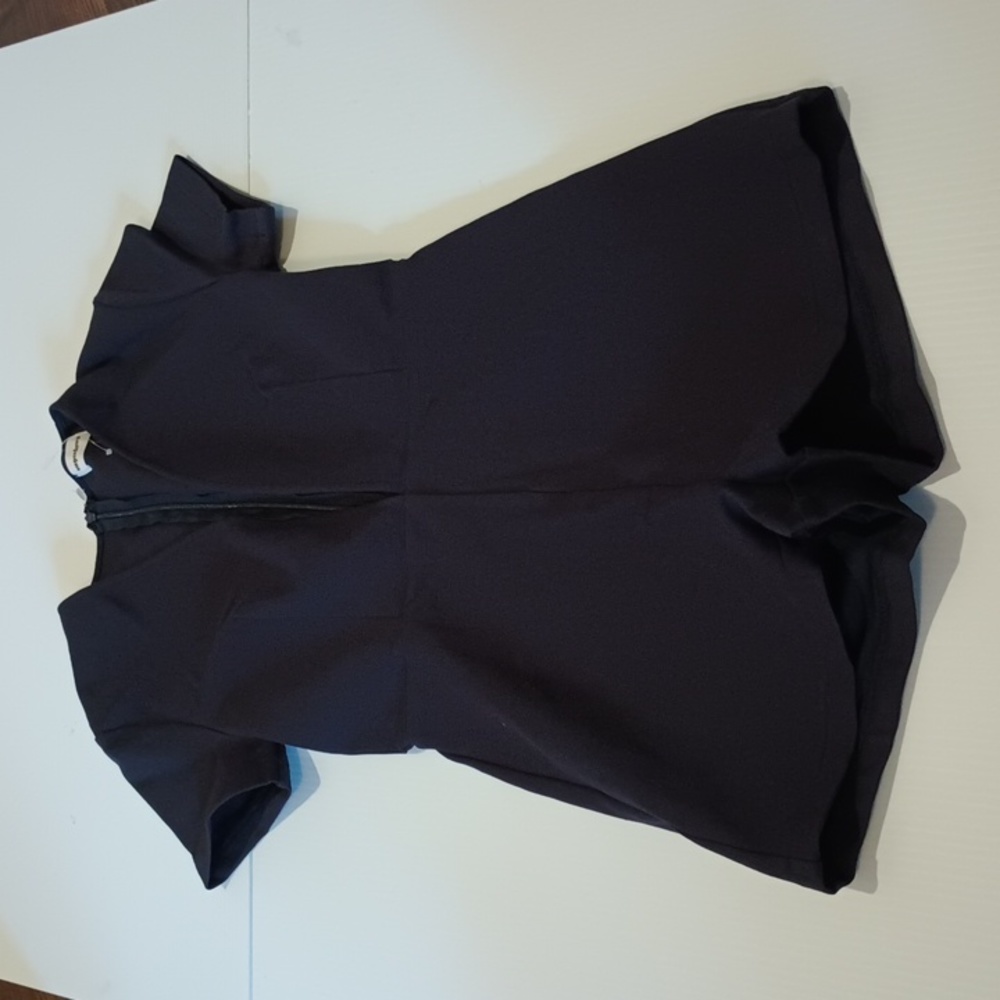 Superdown Navy Blue Plunging Neckline Fitted Romper Shorts